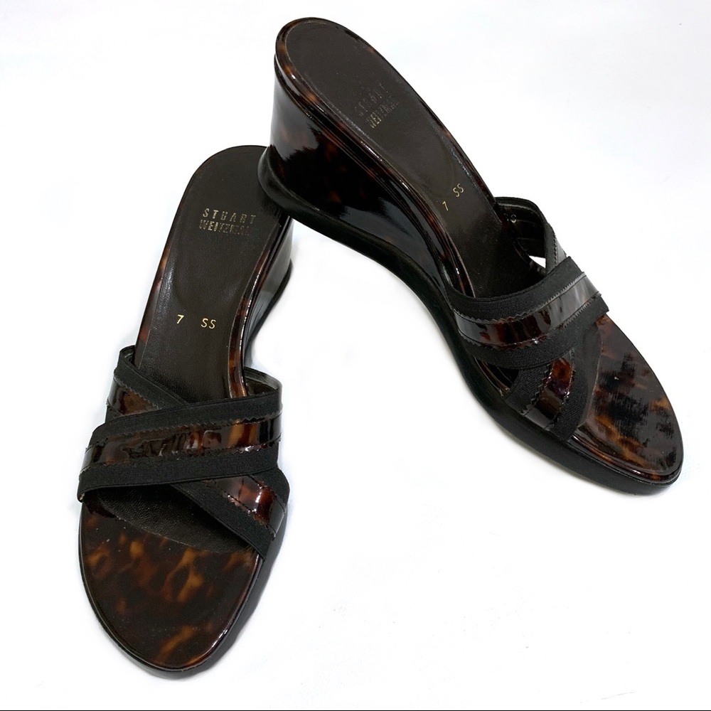 Stuart Weitzman Tortoise Shell Slides - image 1